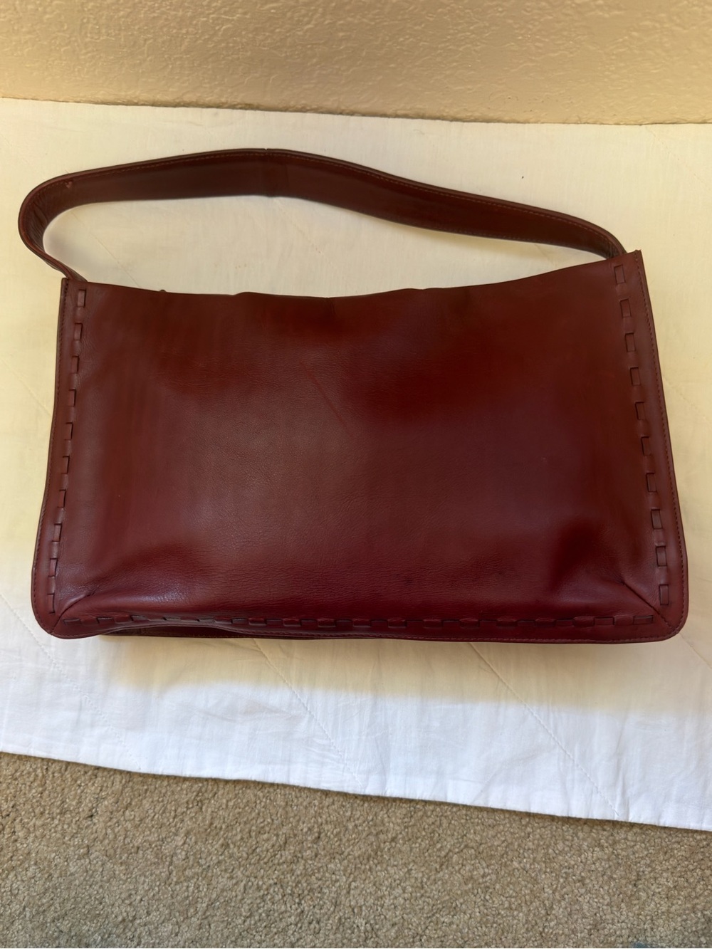 Vintage COACH Leather Shoulder Bag Burgundy